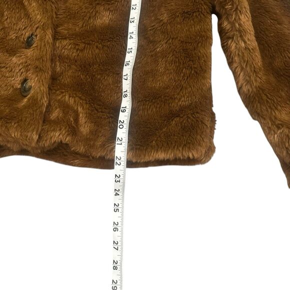 Free People Mena Brown Faux Fur Cropped Teddy Coat Jacket Women’s Size Medium - Picture 5 of 12